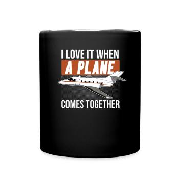 Flugkapitän Airline Flieger Pilot Jumbo Jet - Tasse einfarbig - Schwarz - Vorne
