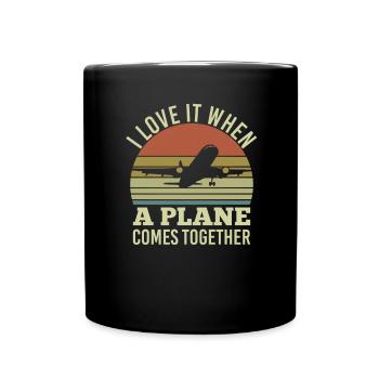 Captain Airline Pilot Jumbo Jet - Full Colour Mug - black - Front