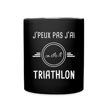triathlon je peux pas j'ai triathlon triathlète - Mug uni - noir - Devant