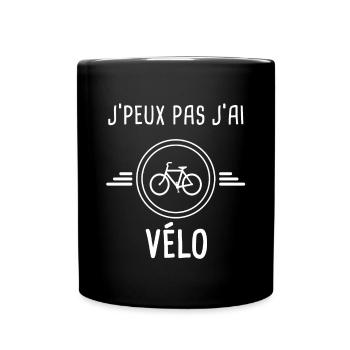 vélo je peux pas j'ai vélo cycliste - Mug uni - noir - Devant
