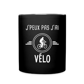 vélo je peux pas j'ai vélo vtt cycliste - Mug uni - noir - Devant