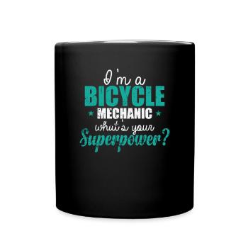 Je suis mécanicien de vélo Quel est votre superpouvoir? - Mug uni - noir - Devant
