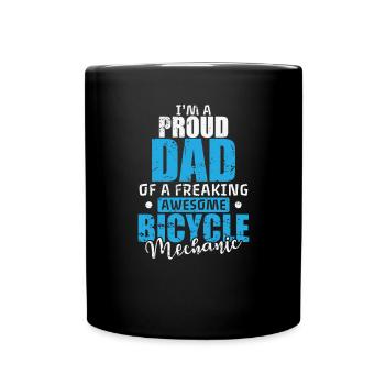 Je suis un fier père d’un mécanicien de vélo effrayant - Mug uni - noir - Devant