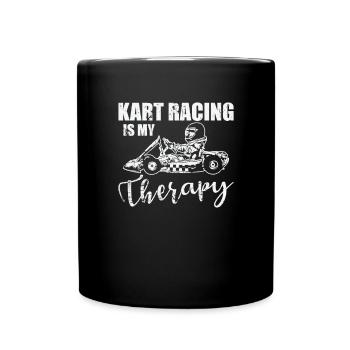 Kart Racing is my Therapy Gokart Race - Full Colour Mug - black - Front