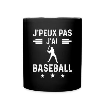 batteur je peux pas j'ai baseball baseballeur - Mug uni - noir - Devant