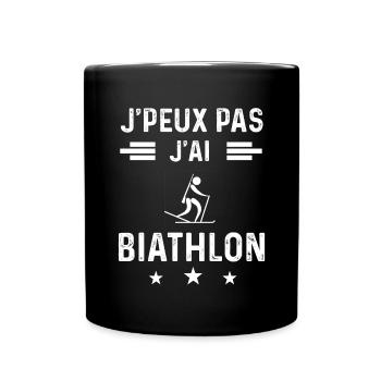 biathlète je peux pas j'ai biathlon - Mug uni - noir - Devant