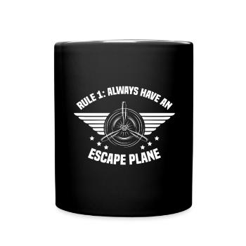 Airline Pilot Captain Escape Airplane Pilot - Full Colour Mug - black - Front