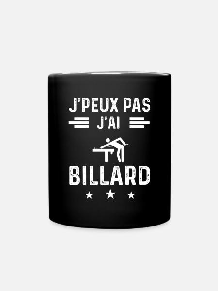 billardiste je peux pas j'ai billard - Mug uni - noir