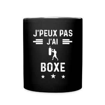 boxeur je peux pas j'ai boxe - Mug uni - noir - Devant