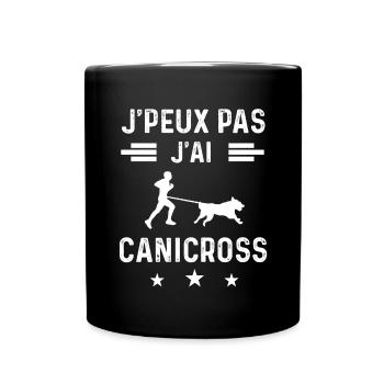 canicross je peux pas j'ai canicross - Mug uni - noir - Devant