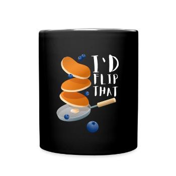 Syrup For Pancakes Flipping Flapjack Breakfast - Full Colour Mug - black - Front