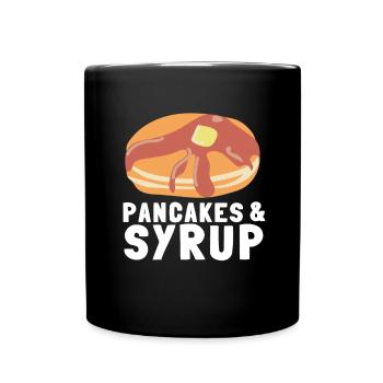 Syrup For Pancakes Flipping Flapjack Breakfast - Full Colour Mug - black - Front
