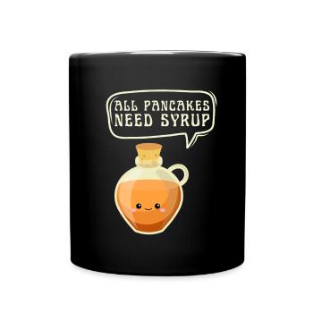 Syrup For Pancakes Flipping Flapjack Breakfast - Full Colour Mug - black - Front