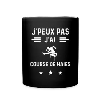 athlète je peux pas j'ai course de haies - Mug uni - noir - Devant