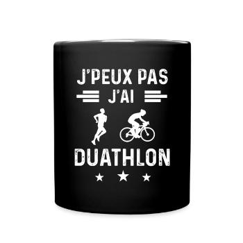 duathlète je peux pas j'ai duathlon - Mug uni - noir - Devant