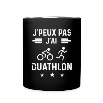 duathlète je peux pas j'ai duathlon sport - Mug uni - noir - Devant