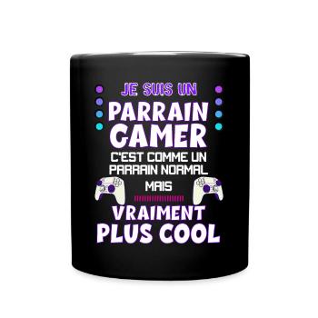 Parrain gamer Humour Jeux Video Tonton - Mug uni - noir - Devant