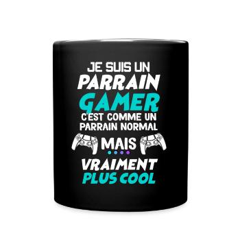 Parrain jeux Vidéo - Mug uni - noir - Devant