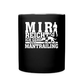 Mantrailing Suchhund Mantrailer - Tasse einfarbig - Schwarz - Vorne