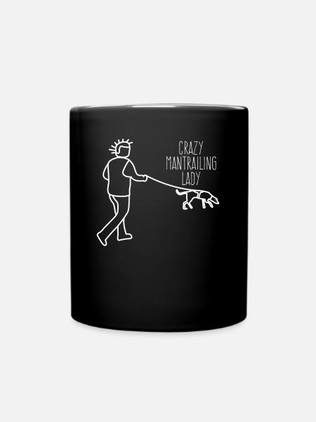 Mantrailing Lady Search Dog Mantrailer - Full Colour Mug - black