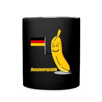 Deutschland Flagge Bananenrepublik - Tasse einfarbig - Schwarz - Vorne