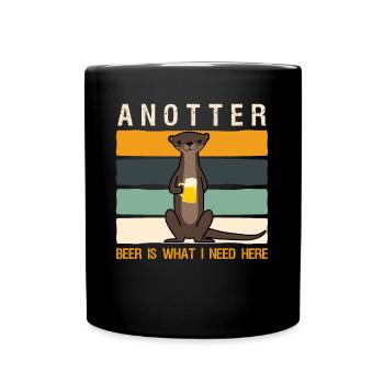 Otter Anotter Beer Otters - Full Colour Mug - black - Front