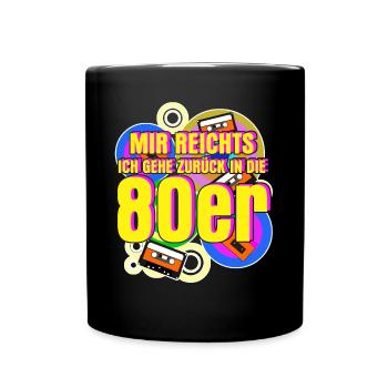 80er Jahre Retro 80s - Tasse einfarbig - Schwarz - Vorne