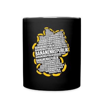 Banane Deutschland Bananen - Tasse einfarbig - Schwarz - Vorne