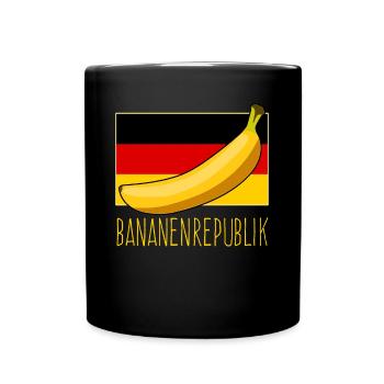 Bananenrepublik Flagge Deutschland - Tasse einfarbig - Schwarz - Vorne