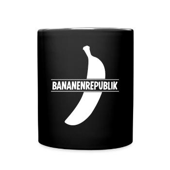 Bananen Bananenrepublik Banane - Tasse einfarbig - Schwarz - Vorne