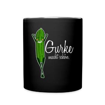 Gurke Gurken - Tasse einfarbig - Schwarz - Vorne