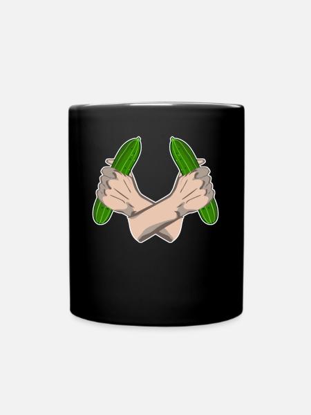 Gurke Gemüsegärtner Gurken - Tasse einfarbig - Schwarz