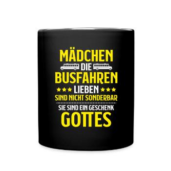 Busfahrer Bus Driver Busman Schulbusfahrer - Tasse einfarbig - Schwarz - Vorne