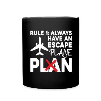 Pilote de ligne Pun Escape Pilote d’avion - Mug uni - noir - Devant