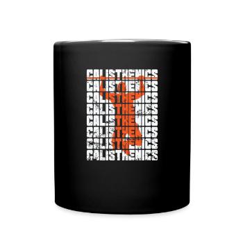 Calisthenics Klimmzugstange Fitness Workout - Tasse einfarbig - Schwarz - Vorne