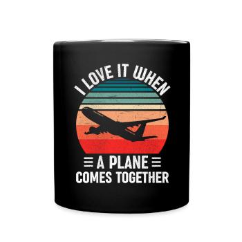 Pilote de ligne Avion Avion Avion Avion Jeu de mots - Mug uni - noir - Devant