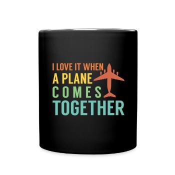 Airline Pilot Flugzeug Fluggesellschaft LInienflug - Tasse einfarbig - Schwarz - Vorne