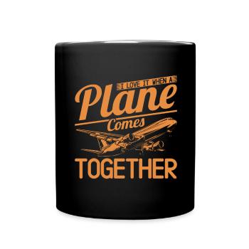 Flugzeug Pilot Geschenk Lustiger Piloten Spruch - Tasse einfarbig - Schwarz - Vorne