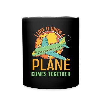 Pilot Flugzeug Aircraft - Full Colour Mug - black - Front