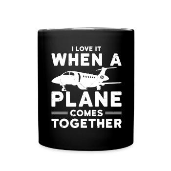 Airline Pilot Flugzeug Fluggesellschaft LInienflug - Tasse einfarbig - Schwarz - Vorne