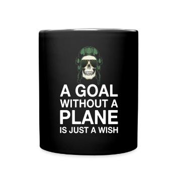 ZItat eines Airline-Piloten ohne Flugzeug - Tasse einfarbig - Schwarz - Vorne