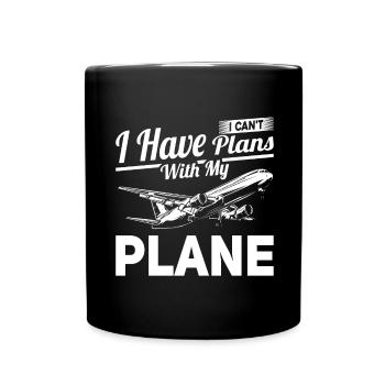 Fluggesellschaft Pilot Flugkapitän Spruch - Tasse einfarbig - Schwarz - Vorne