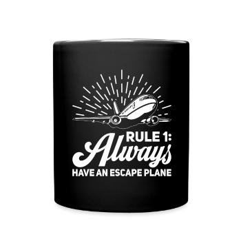 Pilote de ligne Pun Escape Pilote d’avion - Mug uni - noir - Devant