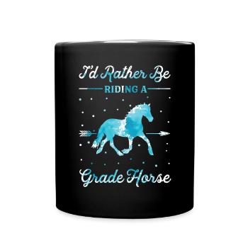 Monter sur un cheval de première classe - Mug uni - noir - Devant