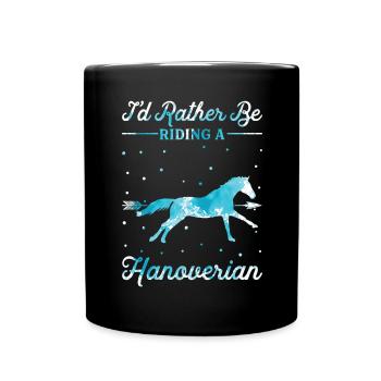 Monter un cheval hanovrien - Mug uni - noir - Devant