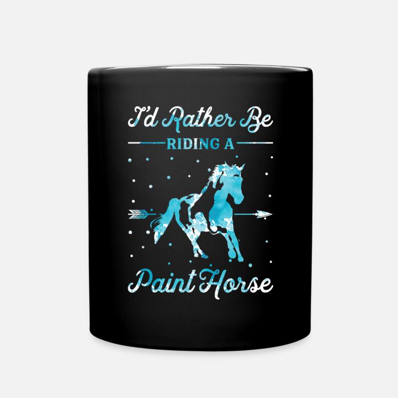 Reiten Eines Lackpferdes - Tasse einfarbig - Schwarz