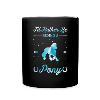 Monter à poney - Mug uni - noir - Devant