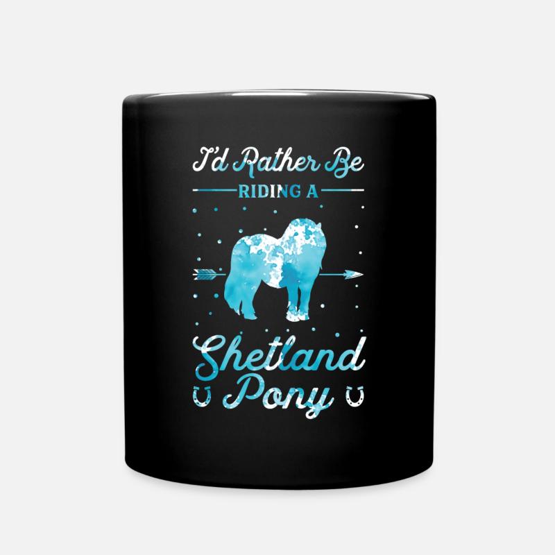 Chevaucher un poney Shetland - Mug uni - noir
