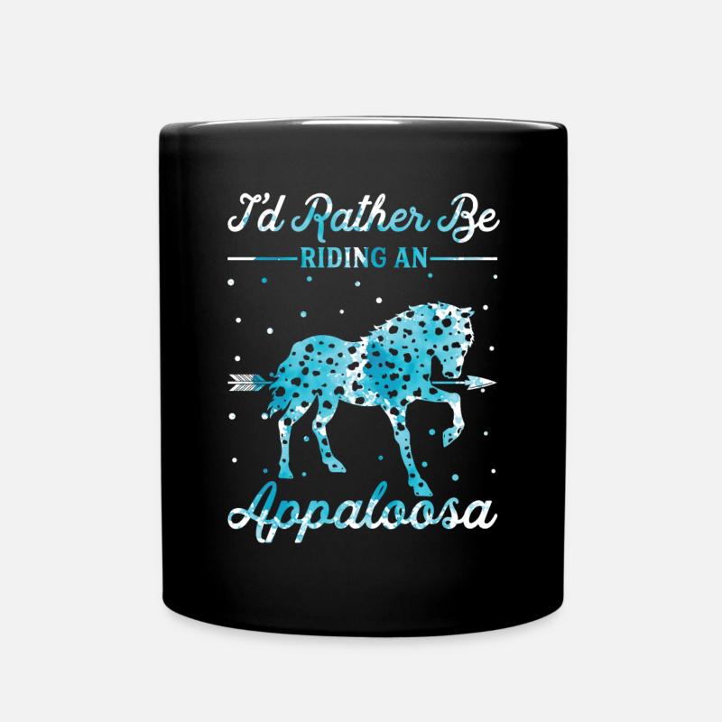 Reiten Eines Appaloosa -Pferdes - Tasse einfarbig - Schwarz