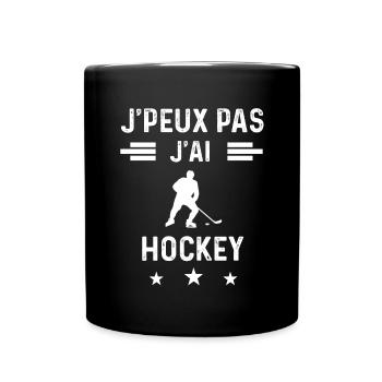 hockeyeur je peux pas j'ai hockey - Mug uni - noir - Devant